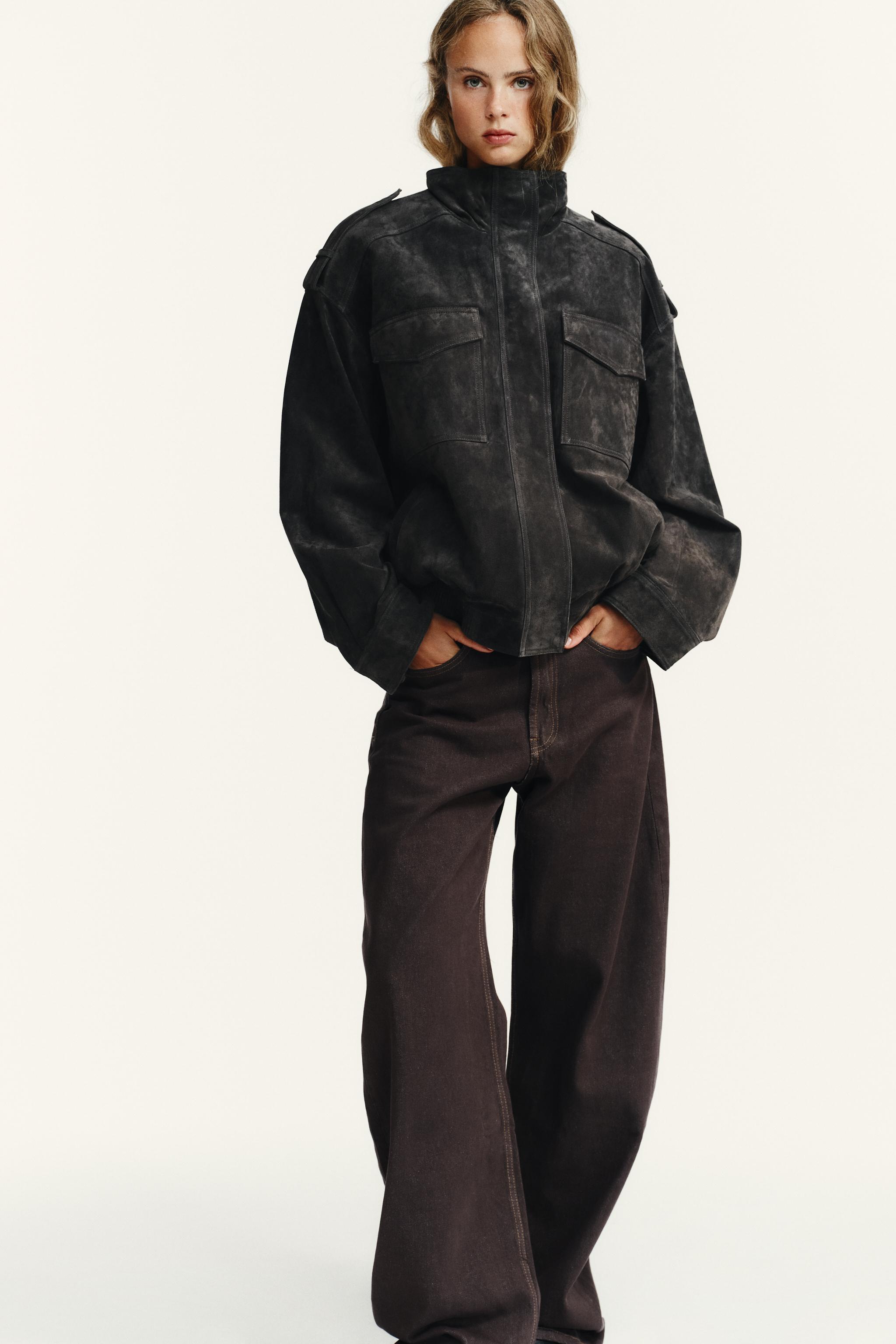 BLOUSON EN CUIR DAIM